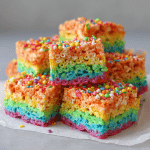 Rainbow Krispie Squares