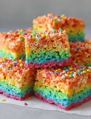Rainbow Krispie Squares