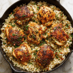Garlic Butter Chicken and Rice Skillet