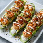 Shrimp Avocado Cucumber Boats