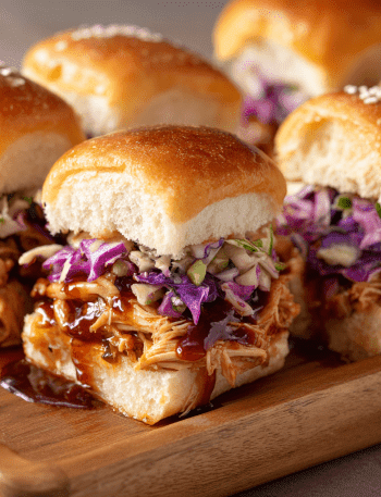 Sweet & Sour Chicken Sliders with Pickled Cabbage