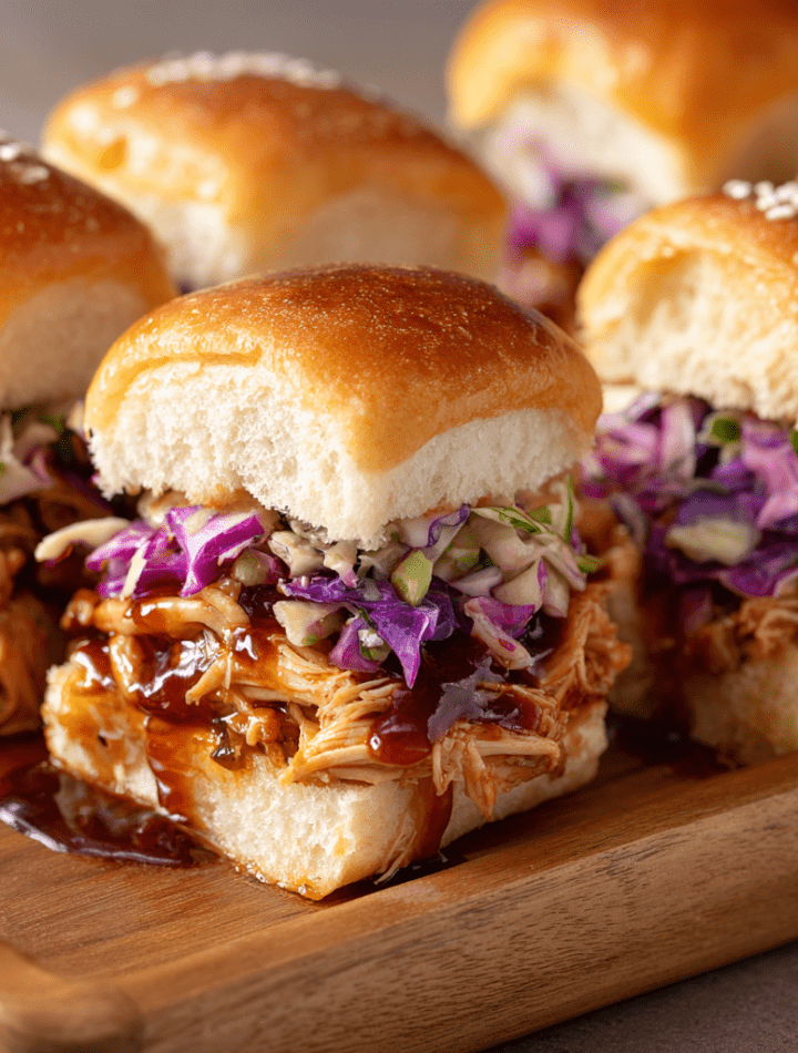 Sweet & Sour Chicken Sliders with Pickled Cabbage