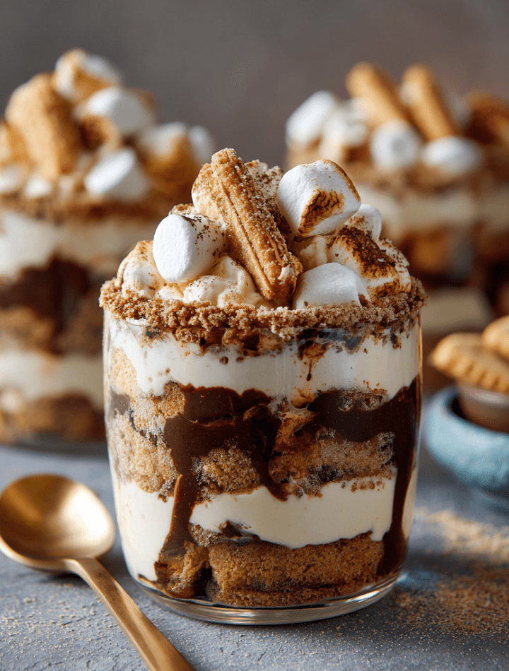 Toasted Marshmallow Tiramisu Cups