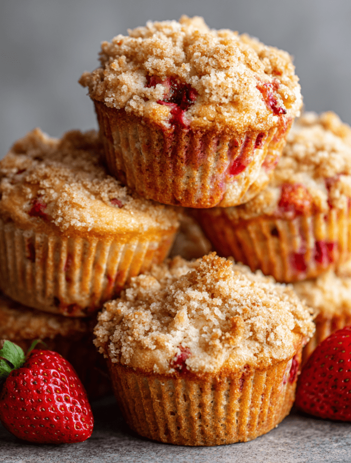 Strawberry Crumb Cake Muffins
