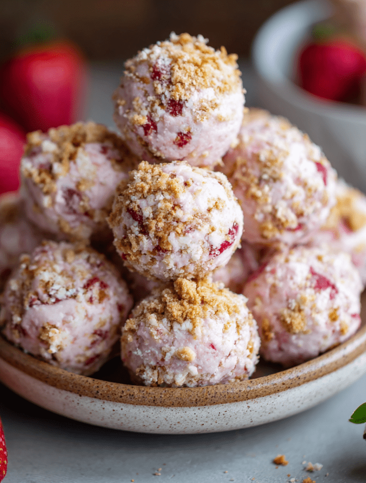 Strawberry Cheesecake Protein Balls
