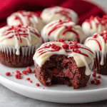 Red Velvet Truffle Brownie Bites