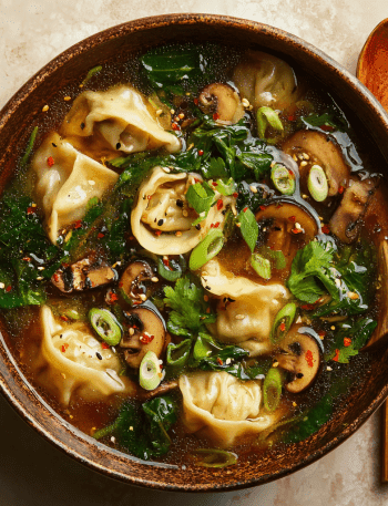 Easy Asian Dumpling Potsticker Soup Recipe