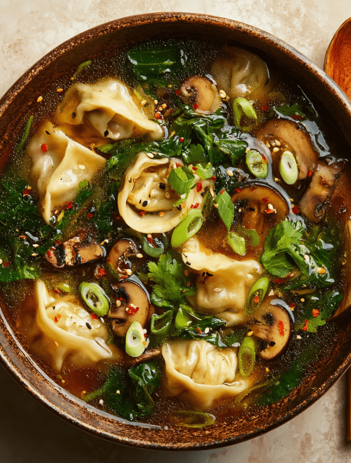Easy Asian Dumpling Potsticker Soup Recipe
