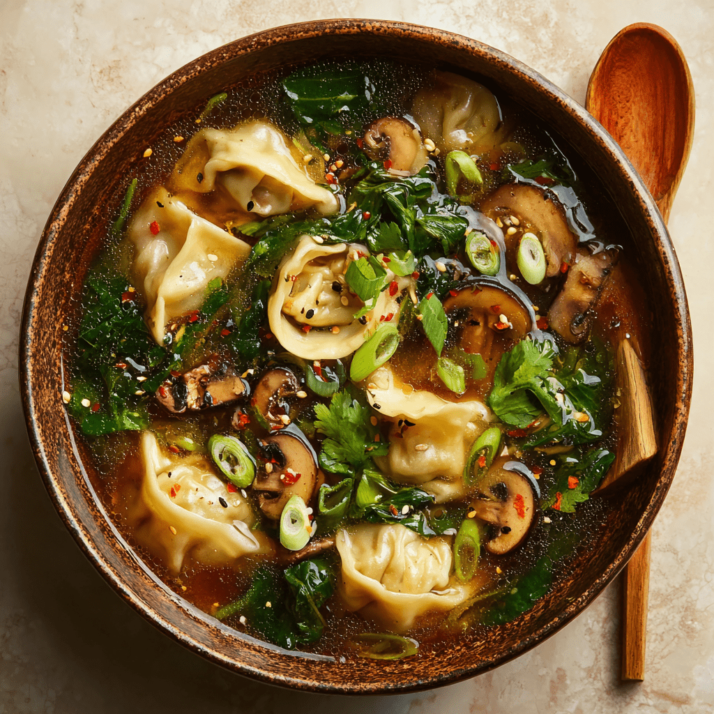 Easy Asian Dumpling Potsticker Soup Recipe