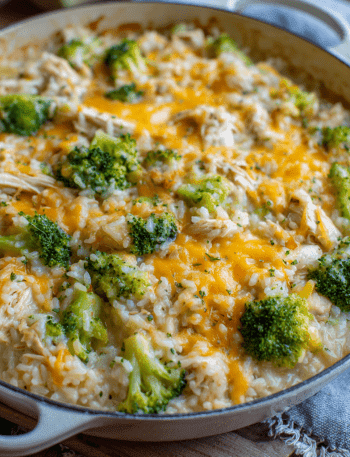 Chicken and Broccoli Cheddar Rice Bake