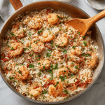 Creamy Parmesan Tomato Rice with Shrimp