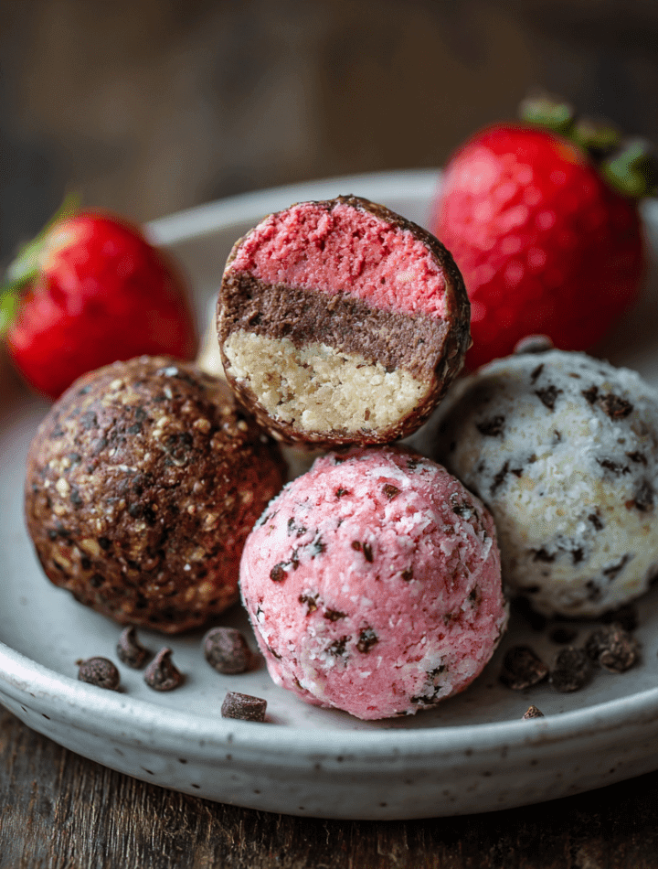Neapolitan Layered Protein Balls