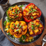 Sweet & Sour Chicken-Stuffed Bell Peppers