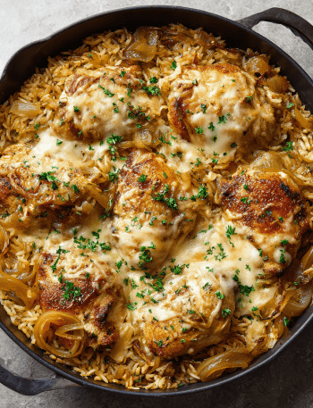 One-Pan French Onion Chicken & Rice