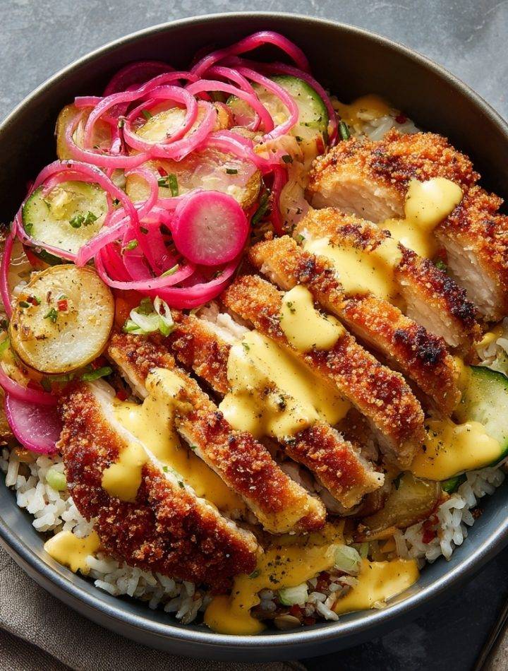 Crispy Chicken Cutlet Bowls
