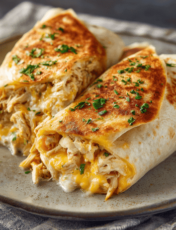 Cheesy Garlic Chicken Wraps