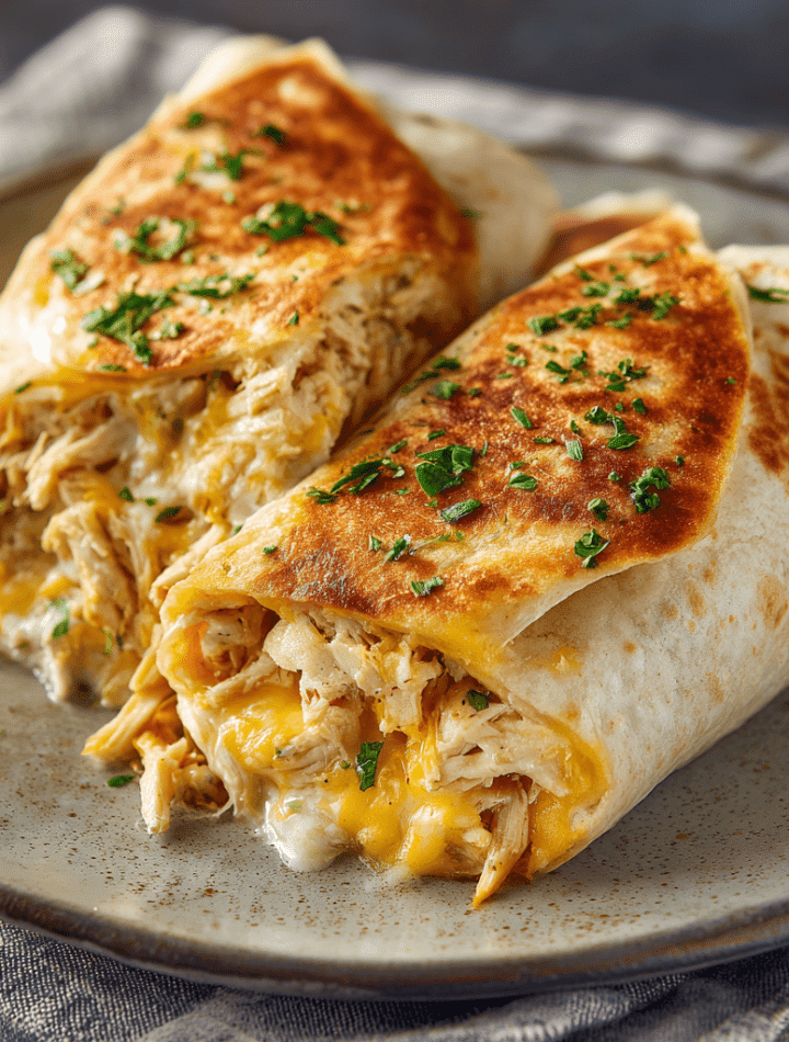 Cheesy Garlic Chicken Wraps