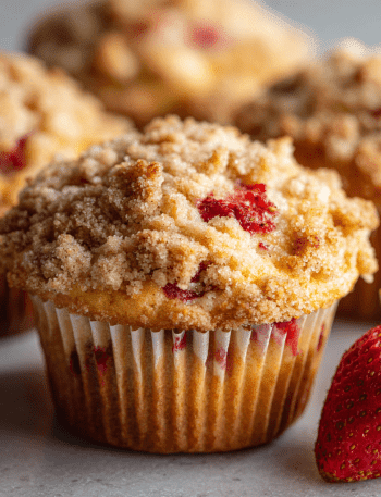 Bakery-Style Strawberry Streusel Muffins