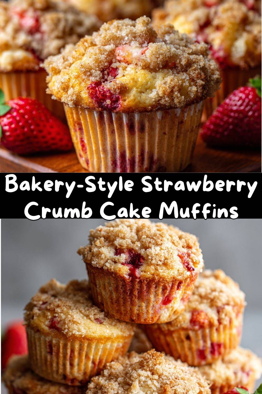 Strawberry Crumb Cake Muffins