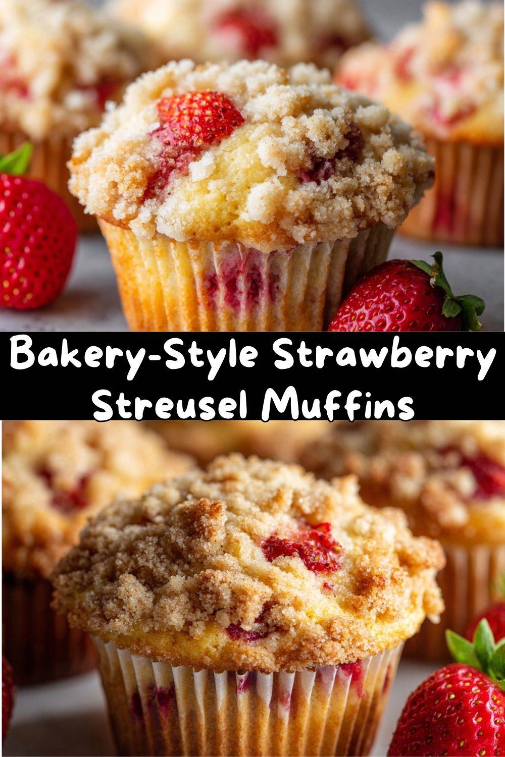 Bakery-Style Strawberry Streusel Muffins