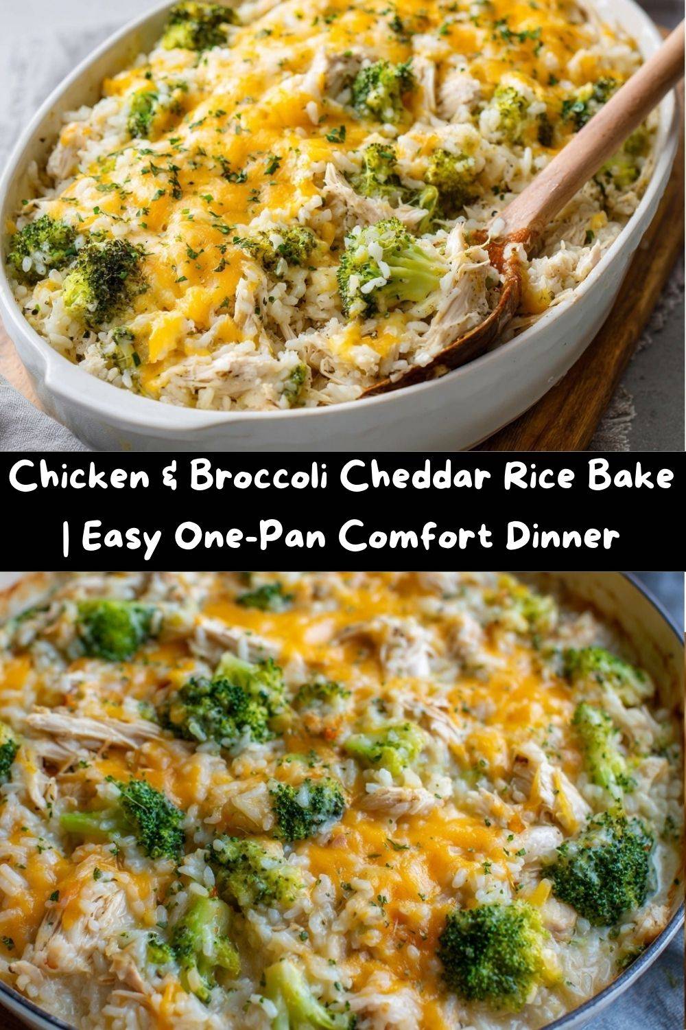Chicken and Broccoli Cheddar Rice Bake