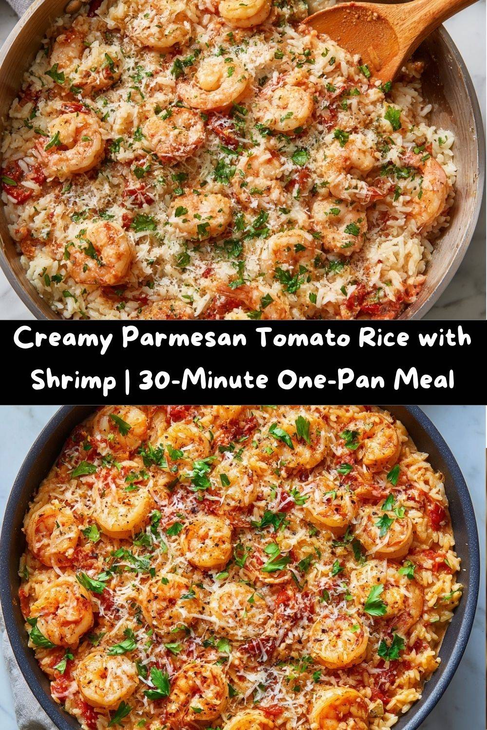 Creamy Parmesan Tomato Rice with Shrimp