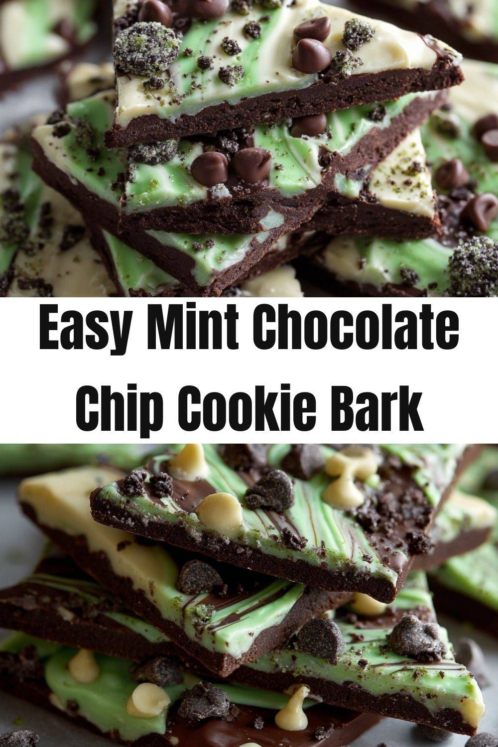 Mint Chocolate Chip Cookie Bark