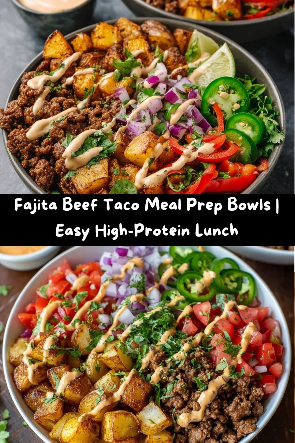 Fajita Beef Taco Meal Prep Bowls