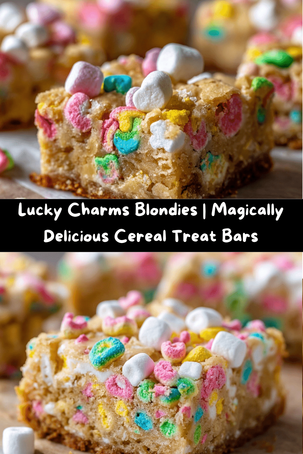 Lucky Charms Marshmallow Blondies