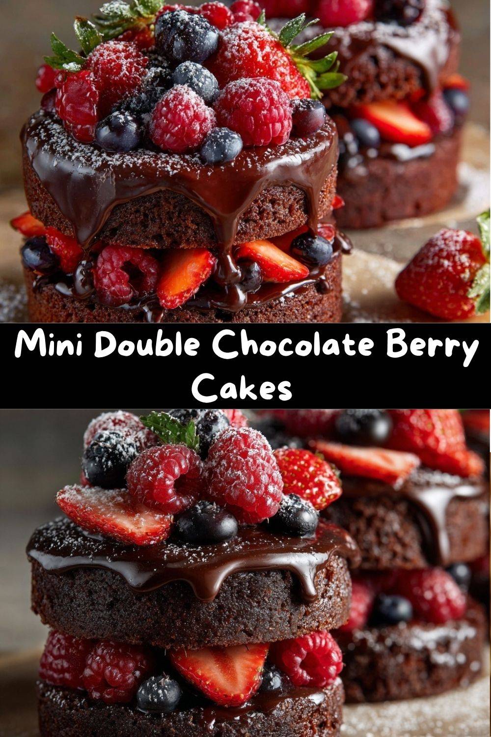 Mini Double Chocolate Berry Cakes