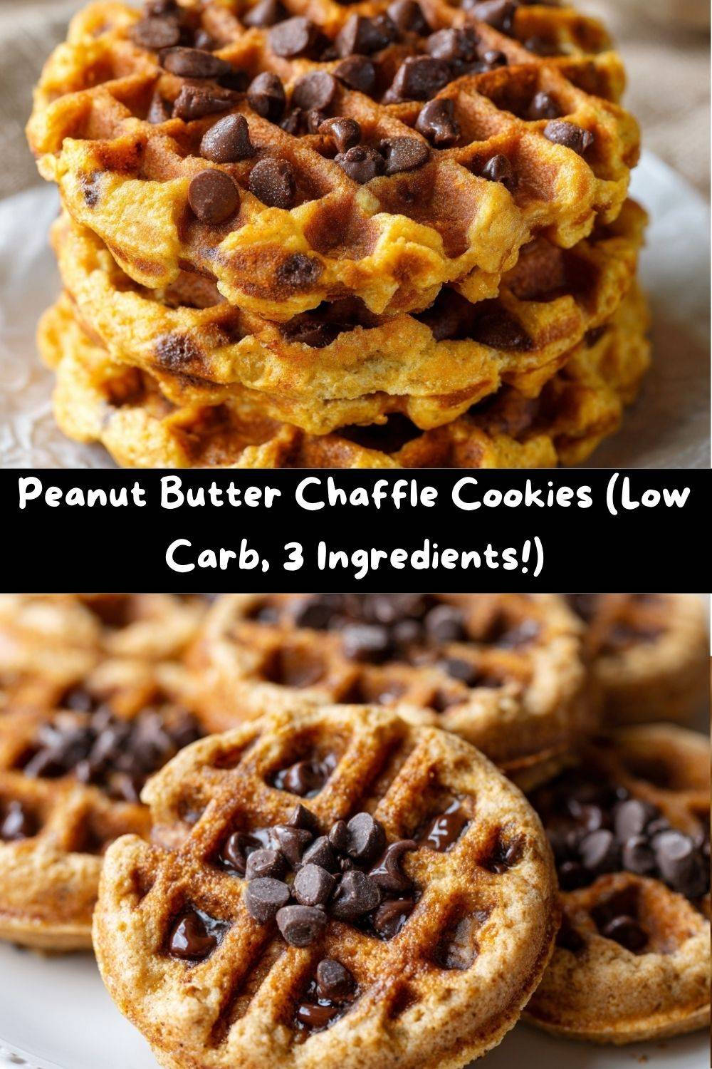 Peanut Butter & Sugar-Free Chocolate Chip Chaffle Cookies