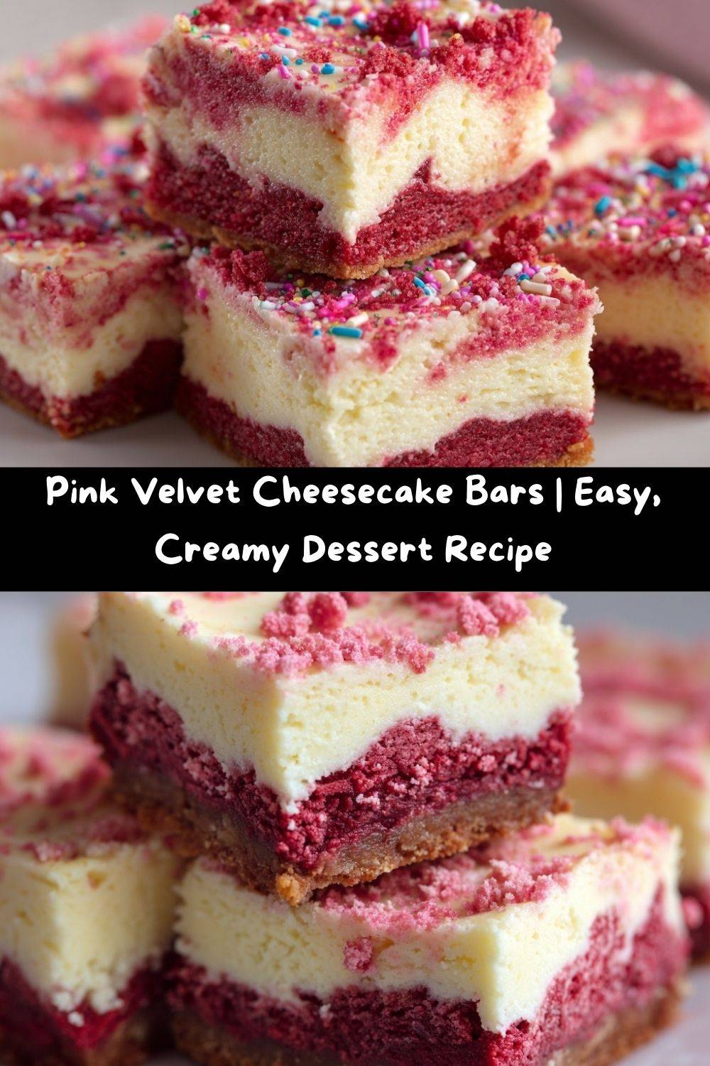 Pink Velvet Cheesecake Bars