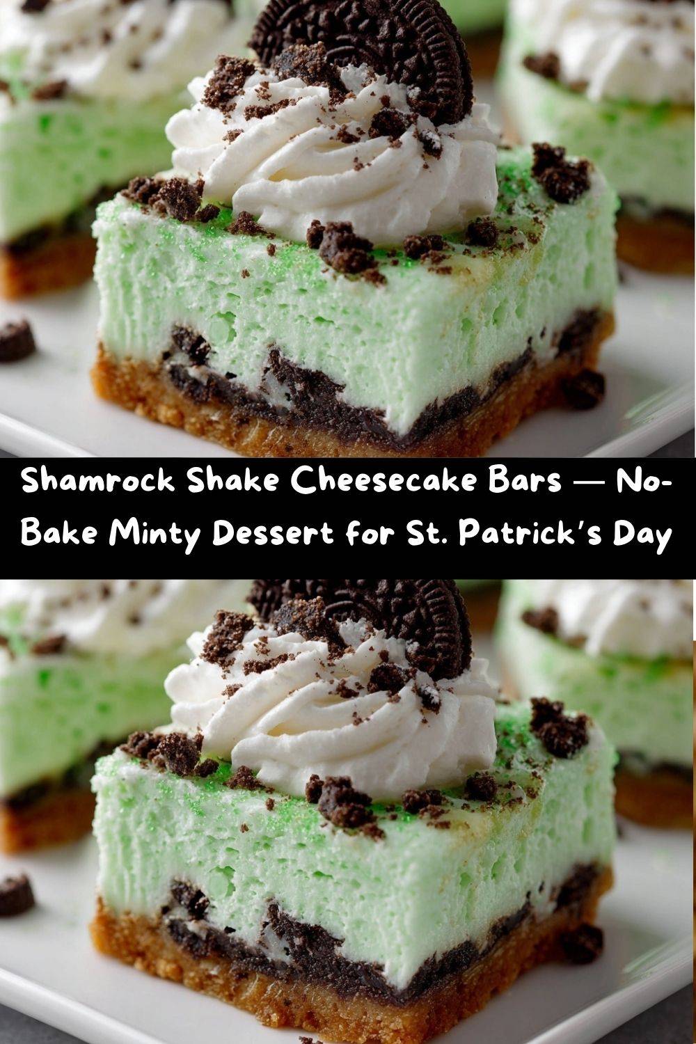 Shamrock Shake Cheesecake Bars