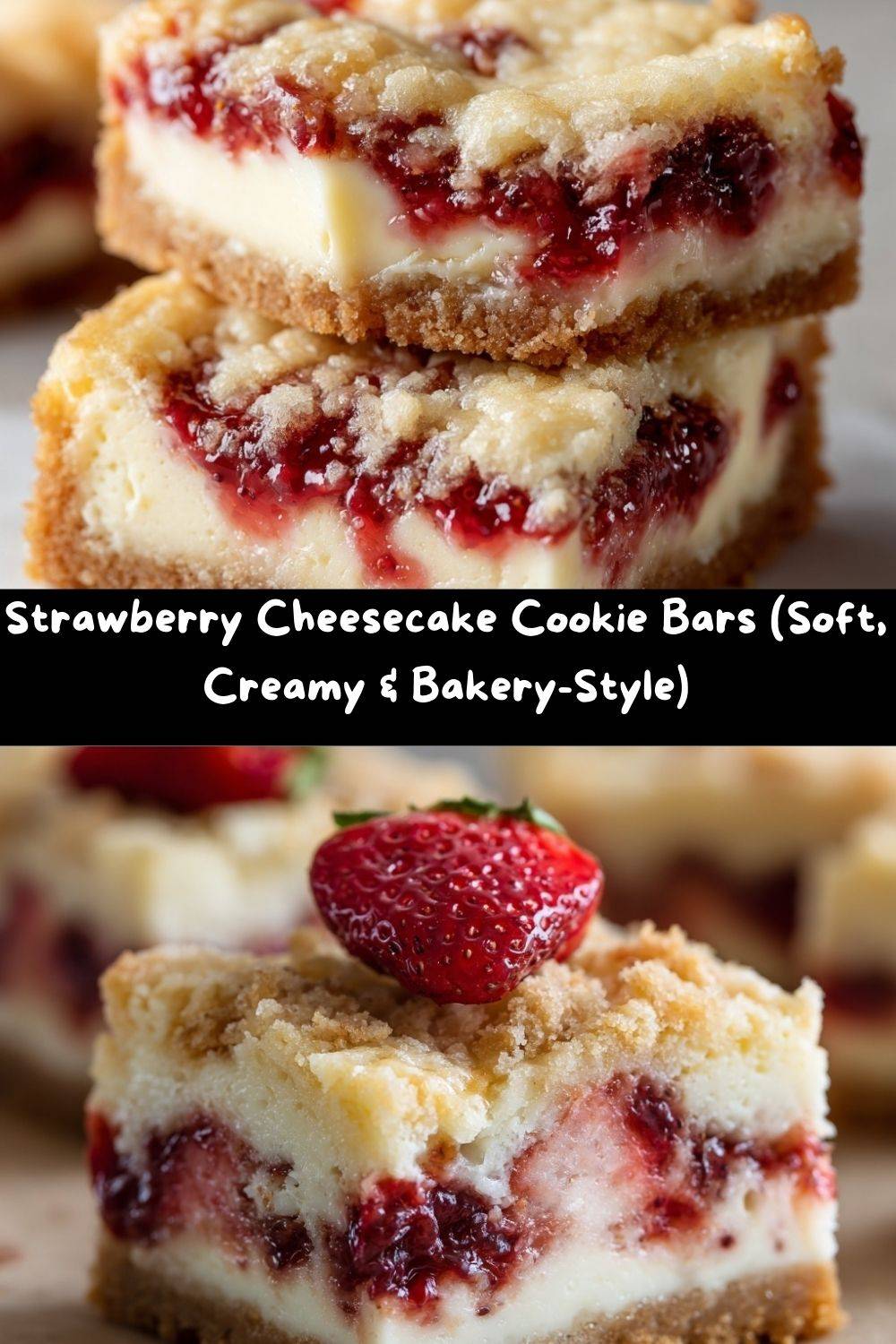 Strawberry Cheesecake Cookie Bars