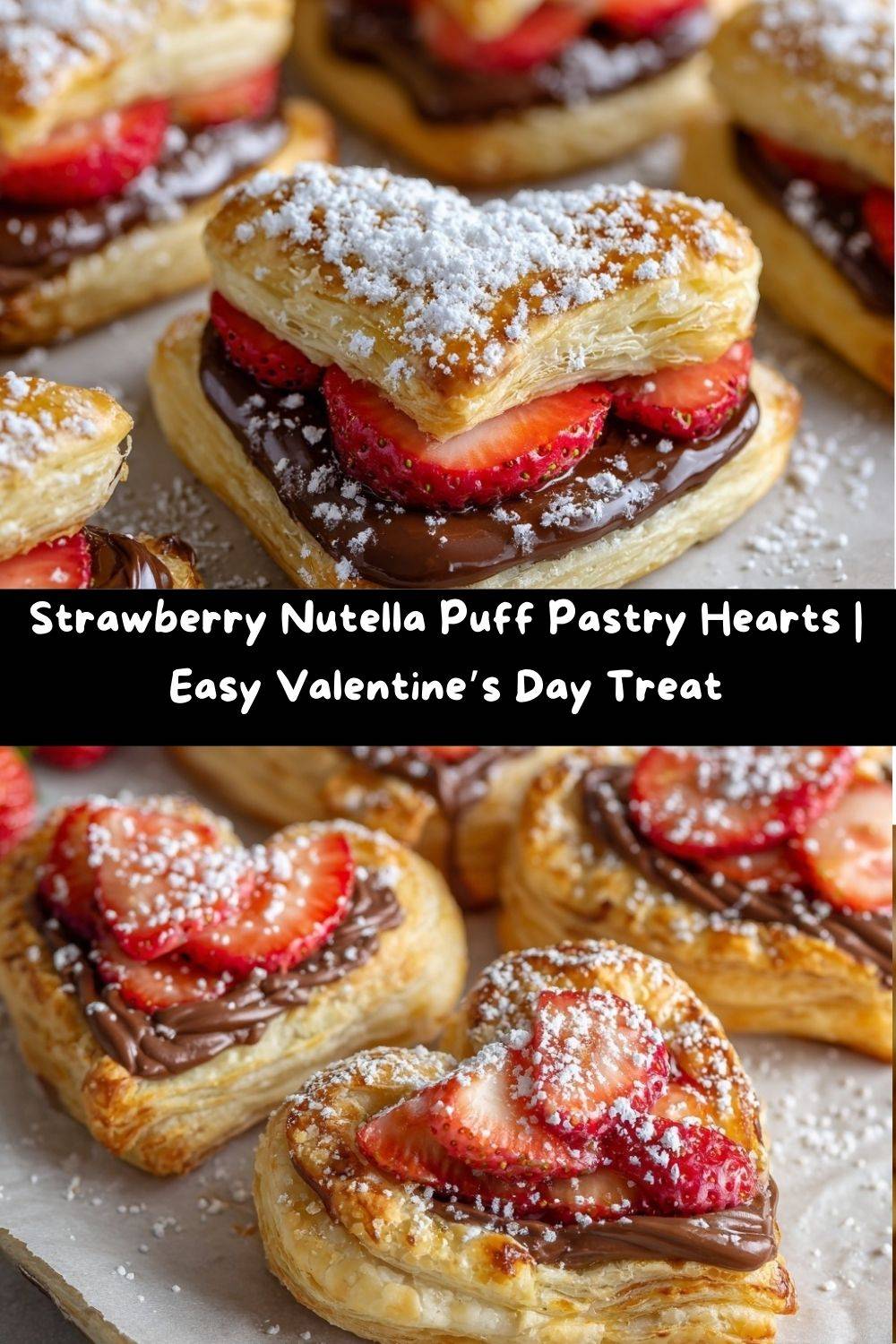 Strawberry Nutella Puff Pastry Hearts