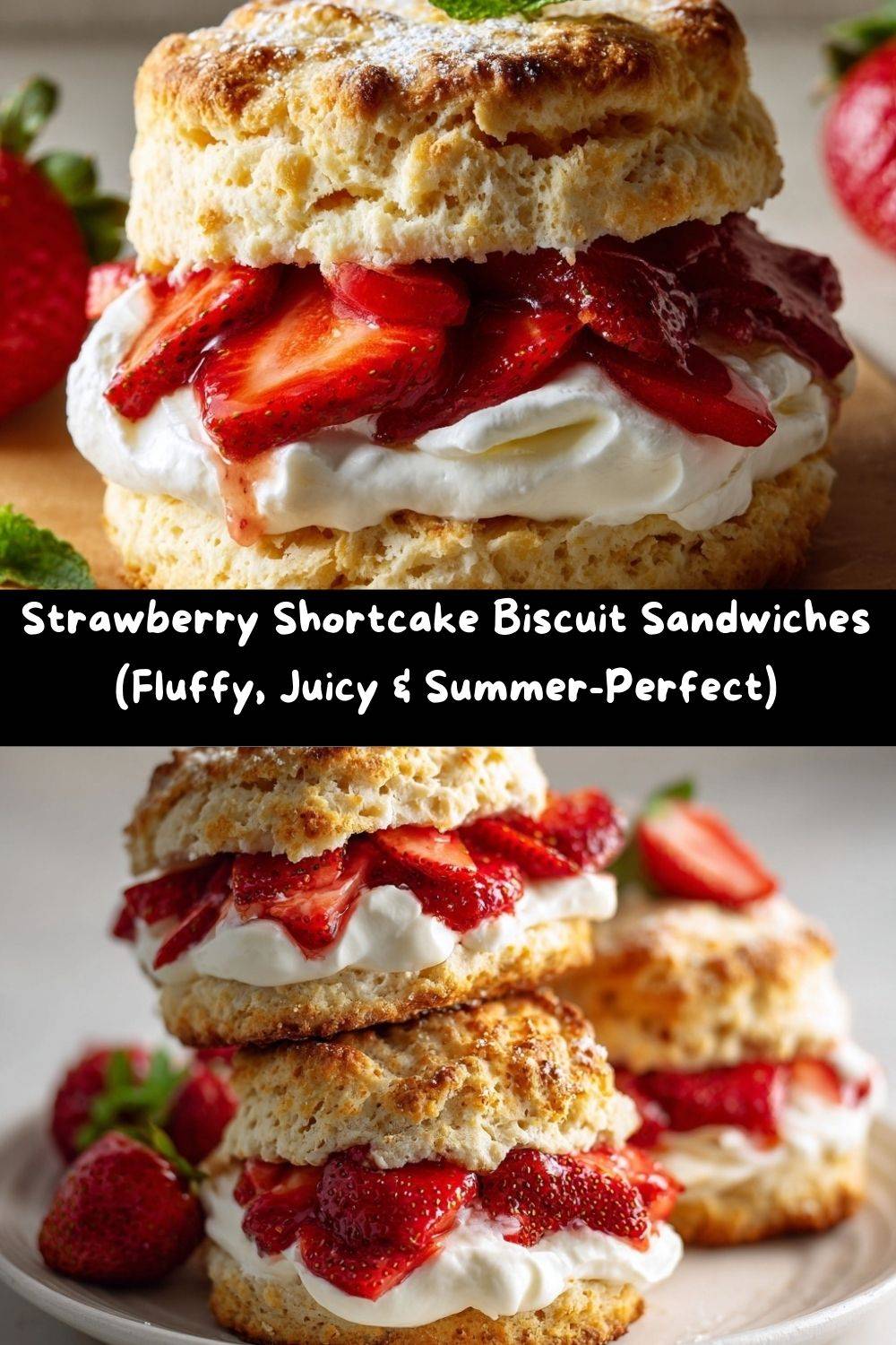 Strawberry Shortcake Biscuit Sandwiches