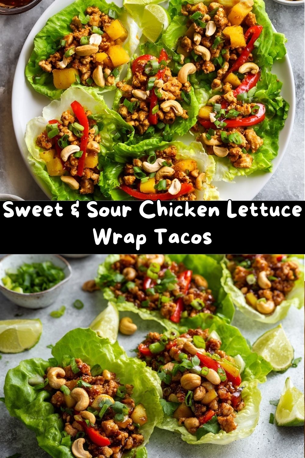 Sweet & Sour Chicken Lettuce Wrap Tacos