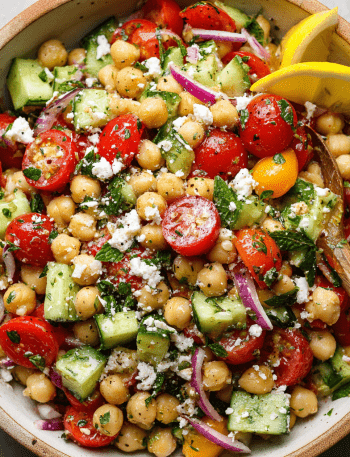Chickpea Cucumber Tomato Salad