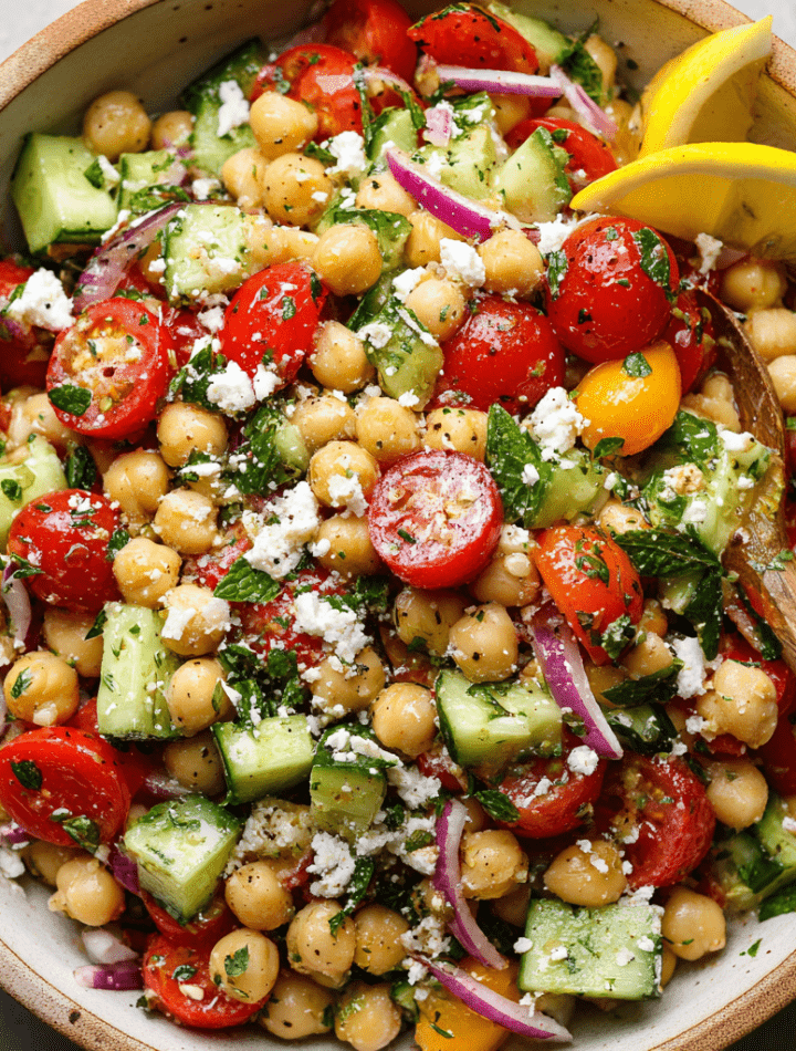 Chickpea Cucumber Tomato Salad