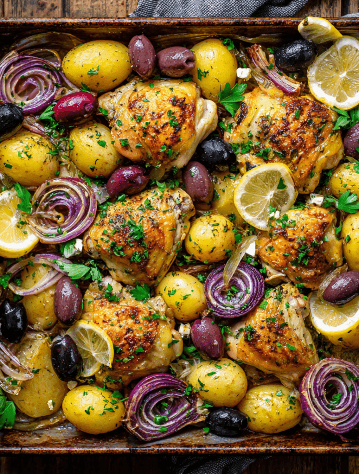 Greek Lemon Chicken Tray Bake
