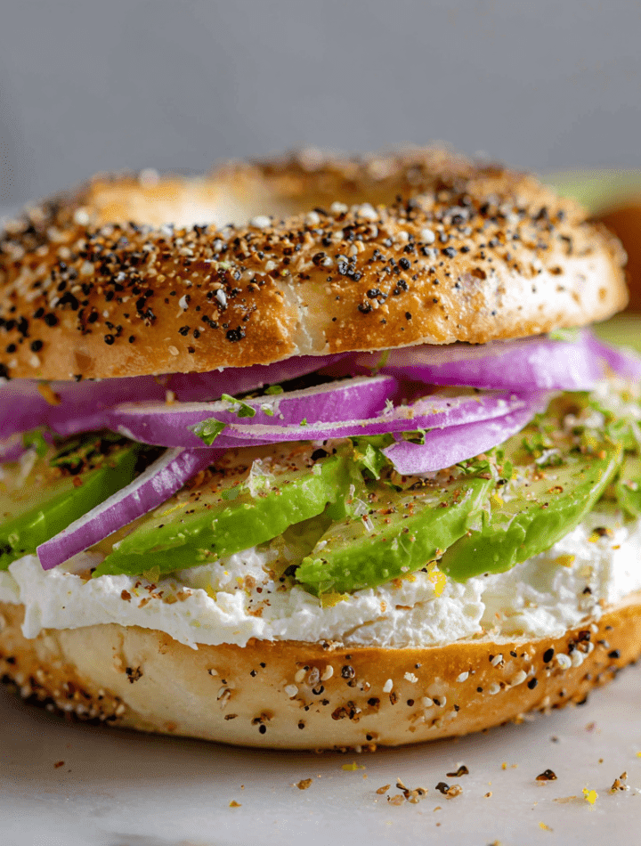 Avocado Lemon Pepper Garlic Bagel