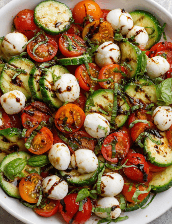 Fresh Cucumber Caprese Salad