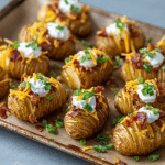 Crispy Loaded Hasselback Potato Bites