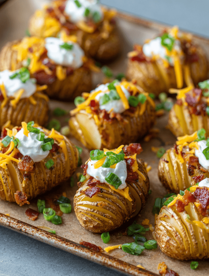 Crispy Loaded Hasselback Potato Bites