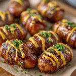 Mustard Hasselback Kielbasa Bites