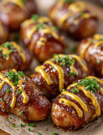 Mustard Hasselback Kielbasa Bites