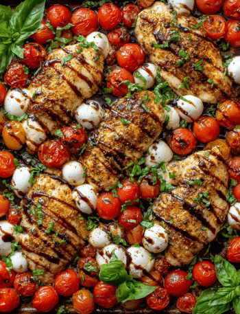 Sheet Pan Chicken Caprese Bake