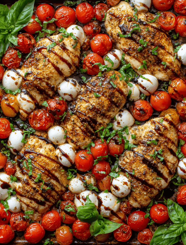 Sheet Pan Chicken Caprese Bake
