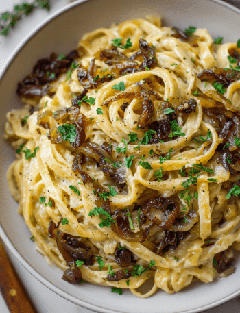 Creamy Vegan Caramelized Onion Pasta