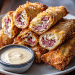 Corned Beef Egg Rolls with Mustard Dip